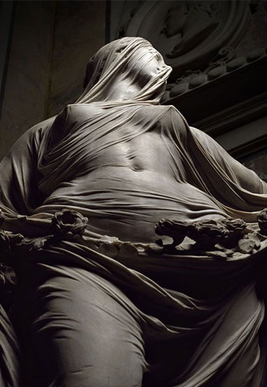 Realistic sculpture by the sculptor Giovanni Strazza